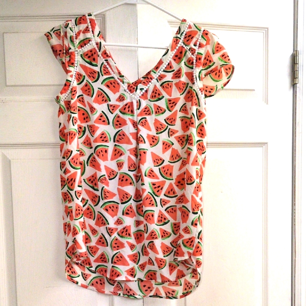 Maeve Anthropologie Watermelon Blouse